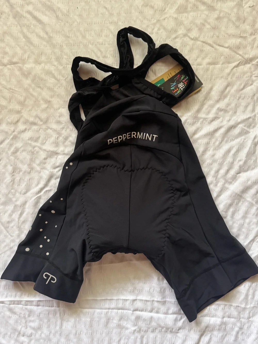 New w/ Tags Peppermint Black Cycling Bib Shorts